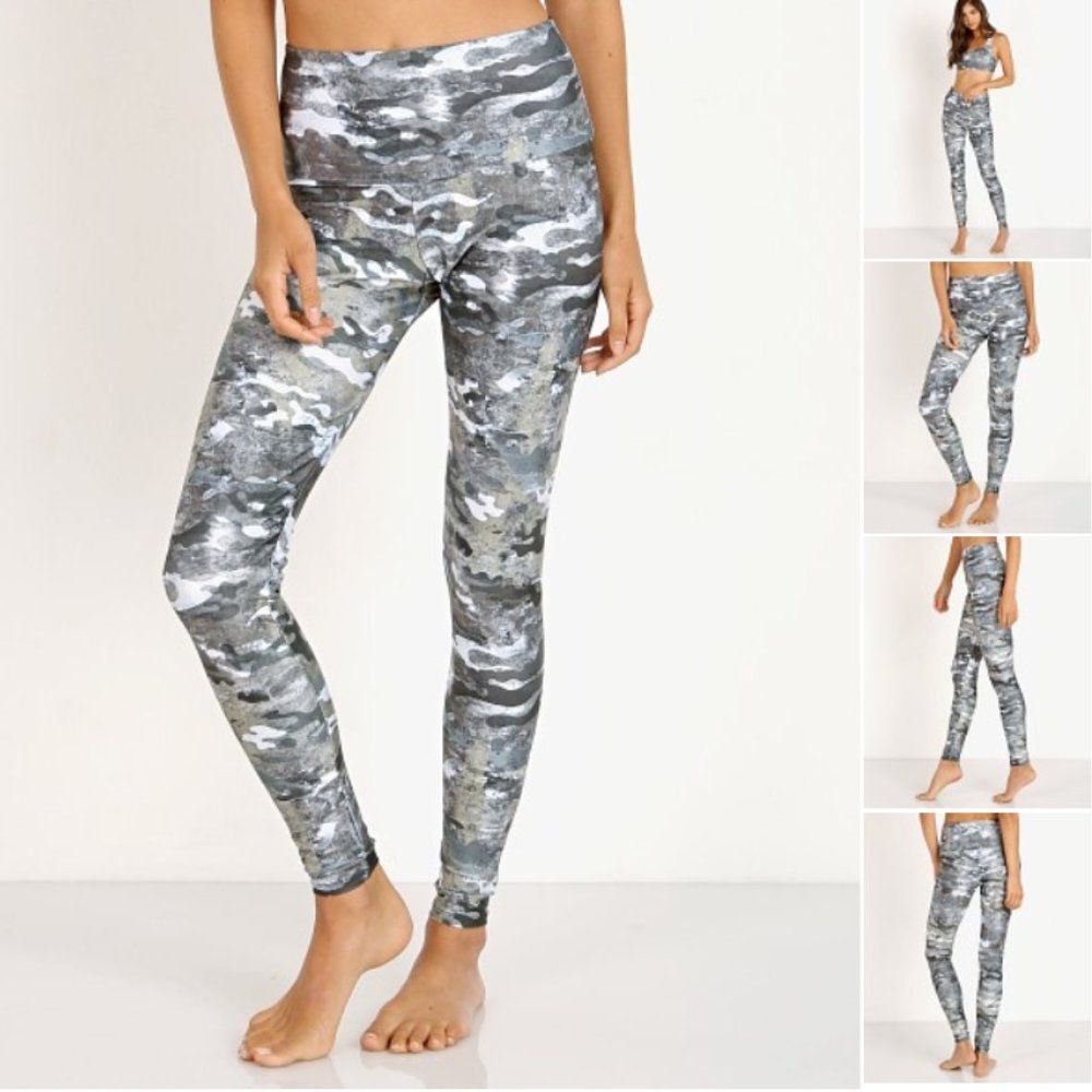 Onzie High Rise Leggings XS Marble Camo Print Yoga Activewear Stretch Pants
